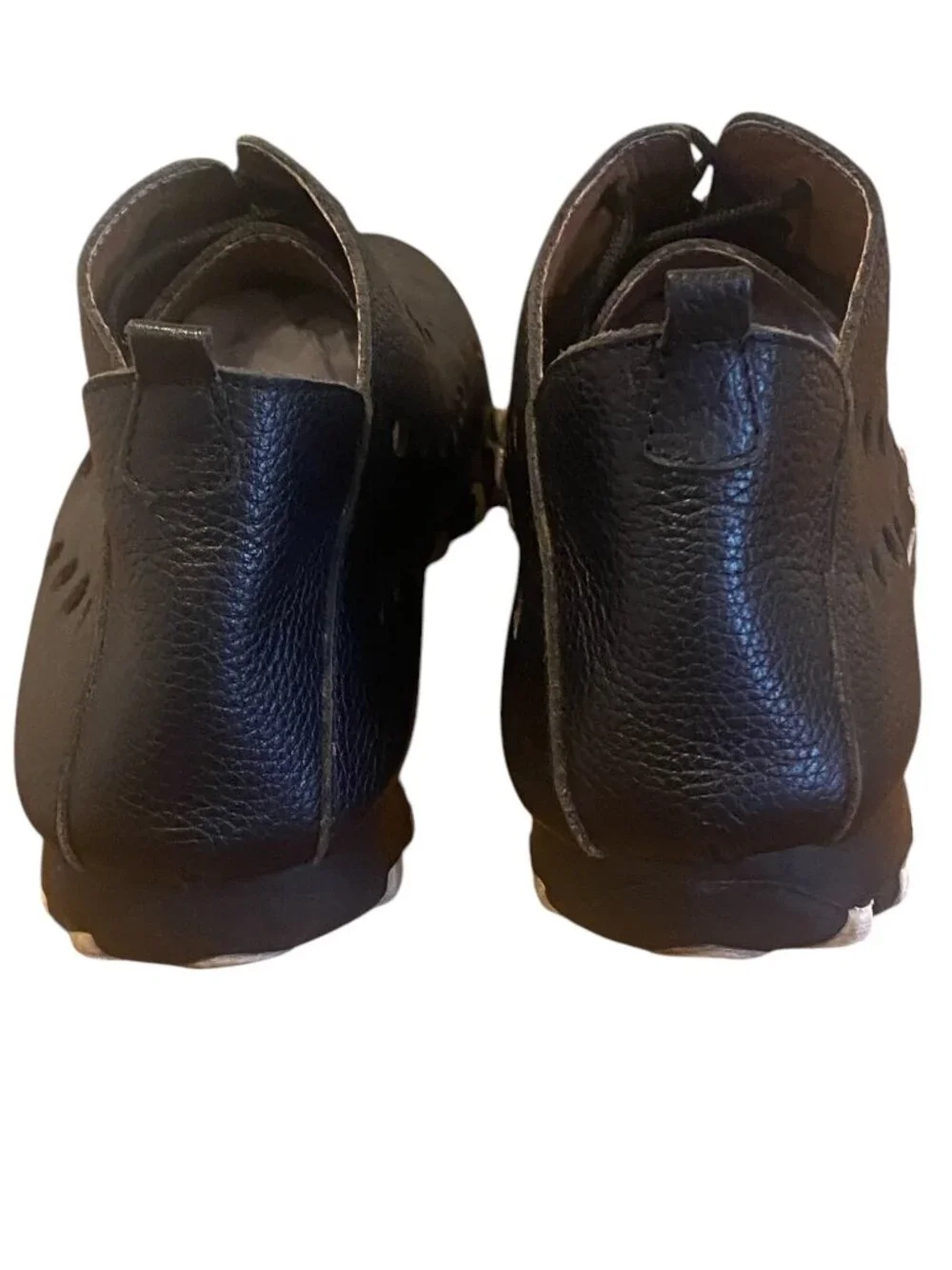Litfoot Low Lace-up Shoe Handmade Leather Walking Women Sz 40/9.5-10 Black #109V